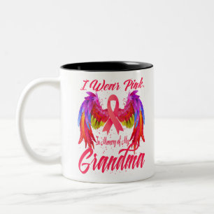 Caneca De Café Em Dois Tons Eu Visto Rosa Em Memória De Minha Avó Cancer De