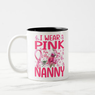 Caneca De Café Em Dois Tons Eu Visto Rosa Para O Cancer Da Mamãe Borboleta