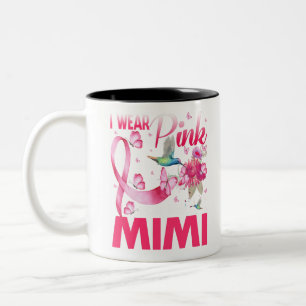 Caneca De Café Em Dois Tons Eu Visto Rosa Para O Meu Cancer Mimi Hummingbird
