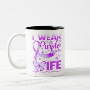 Caneca De Café Em Dois Tons Eu Visto Roxo Para A Minha Consciência Do Lupus D