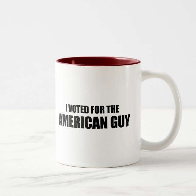 Caneca De Café Em Dois Tons Eu votei para a cara americana (Direita)
