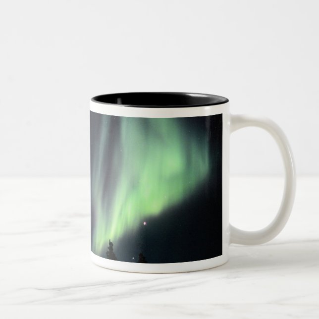 Caneca De Café Em Dois Tons EUA, Alasca, Chena Hot Springs. Aurora (Direita)