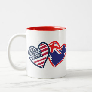 Caneca De Café Em Dois Tons EUA — Austrália — Amor