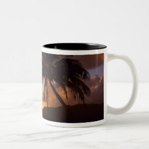 Caneca De Café Em Dois Tons EUA, Havaí, Kauai, Nascer do sol colorido em um 2