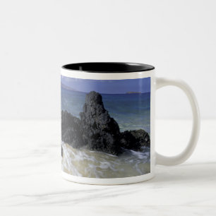 Caneca De Café Em Dois Tons EUA, Havaí, Maui, Maui, Praia Makena, Surf on