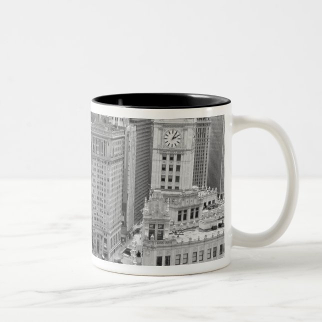 Caneca De Café Em Dois Tons EUA, IL, Chicago, Loop do Hotel (Direita)