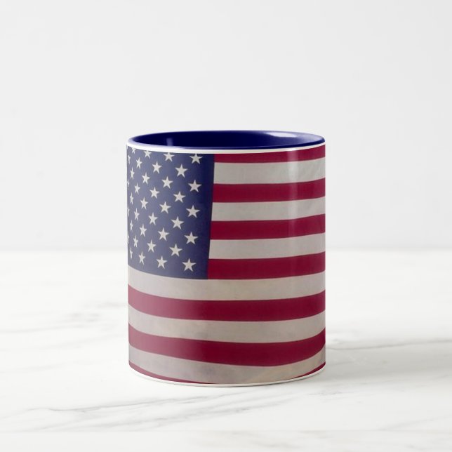 Caneca De Café Em Dois Tons EUA - Mug- Estilo 2 (Centro)