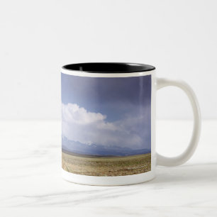 Caneca De Café Em Dois Tons EUA, Utá, paisagem do cruzamento de estrada de