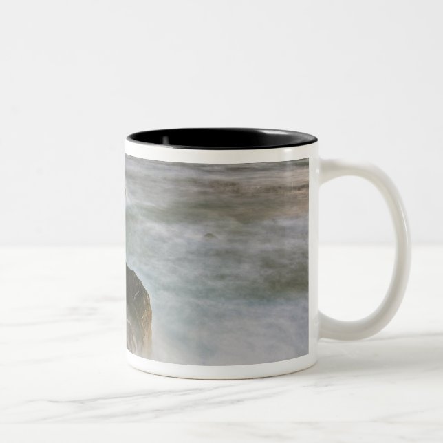 Caneca De Café Em Dois Tons EUA, Washington, Ilhas de San Juan. Ondas batem (Direita)