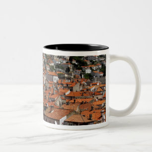 Caneca De Café Em Dois Tons Europa, Croácia. Cidade medieval amuralhada de