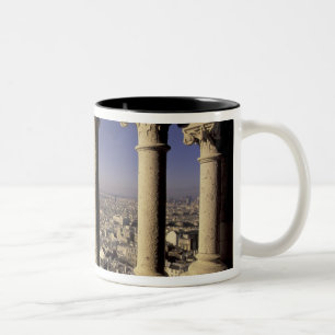 Caneca De Café Em Dois Tons Europa, França, Paris, Vista de Paris através