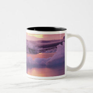 Caneca De Café Em Dois Tons Europa, Islândia, lagoa Jokulsarlon