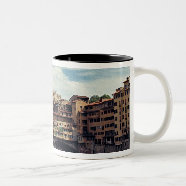 Caneca De Café Em Dois Tons Europa, Itália, Florença. Ponte Vecchio (Direita)