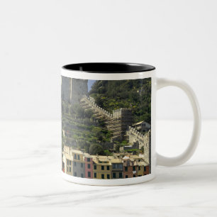 Caneca De Café Em Dois Tons Europa, Itália, Portovenere também conhecido por