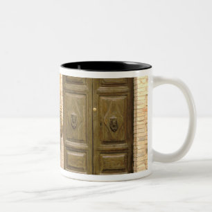 Caneca De Café Em Dois Tons Europa, Itália, Toscana, Montalcino. Cesta