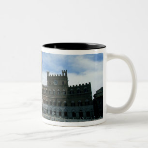 Caneca De Café Em Dois Tons Europa, Itália, Toscana, Siena. Piazza del