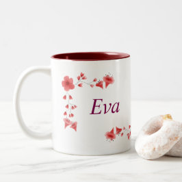 Caneca De Café Em Dois Tons Eva name Mug - Taça de Café Personalizada com Uma