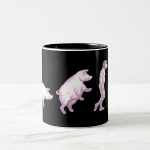 Caneca De Café Em Dois Tons Evolotion cómico dos homens