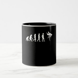 Caneca De Café Em Dois Tons Evolução das Artes Marciais do Homem Engraçado Lut