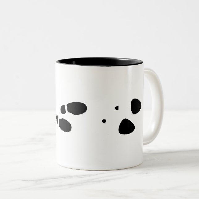 Caneca De Café Em Dois Tons Evolução das Pegadas de Autoridade (Frente Esquerda)