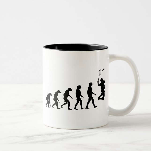 Caneca De Café Em Dois Tons Evolução do Badminton (Direita)