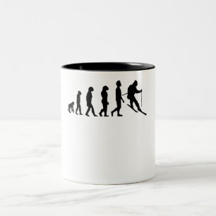 Caneca De Café Em Dois Tons Evolução do esqui