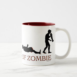 Caneca De Café Em Dois Tons Evolução do Zombie