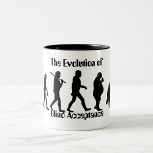 Caneca De Café Em Dois Tons Evolução engraçada da paródia do homem