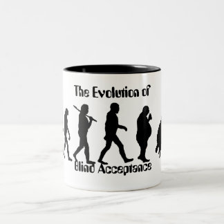 Caneca De Café Em Dois Tons Evolução engraçada da paródia do homem
