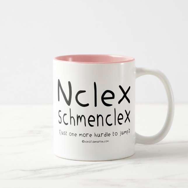 Caneca De Café Em Dois Tons Exame dos cuidados de NCLEX Schmenclex (Direita)