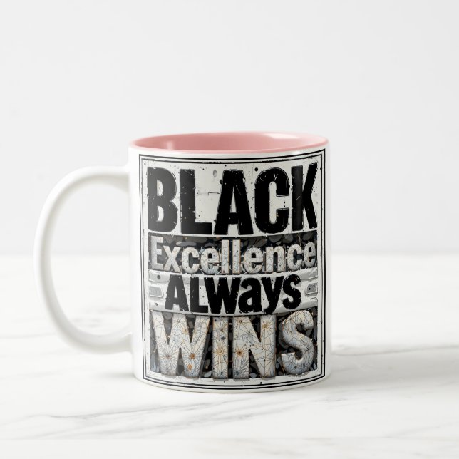 Caneca De Café Em Dois Tons Excelência negra - História negra mês (Esquerda)