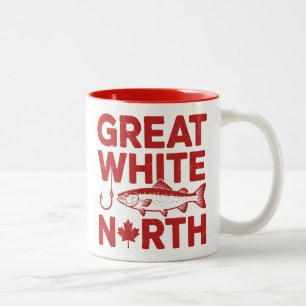 Caneca De Café Em Dois Tons Excelente de Peixe do Canadá - Branco Norte
