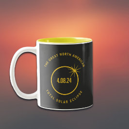 Caneca De Café Em Dois Tons Excelente Norte-Americano Total Eclipse Solar 04.0