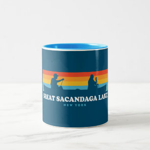 Caneca De Café Em Dois Tons Excelente Sacandaga Lago Nova Iorque