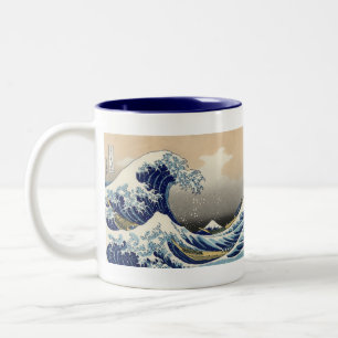 Caneca De Café Em Dois Tons Excelente Wave Kanagawa - Pintura Japonesa