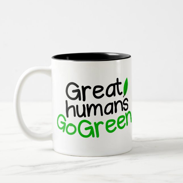 Caneca De Café Em Dois Tons excelentes humanos ficam verdes (Esquerda)