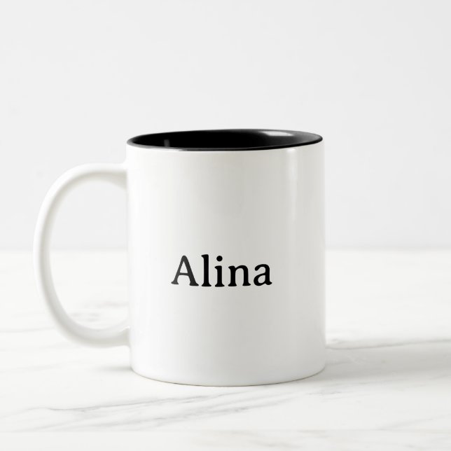 Caneca De Café Em Dois Tons excluir texto adicionar próprio desenho 11 oz  (Esquerda)