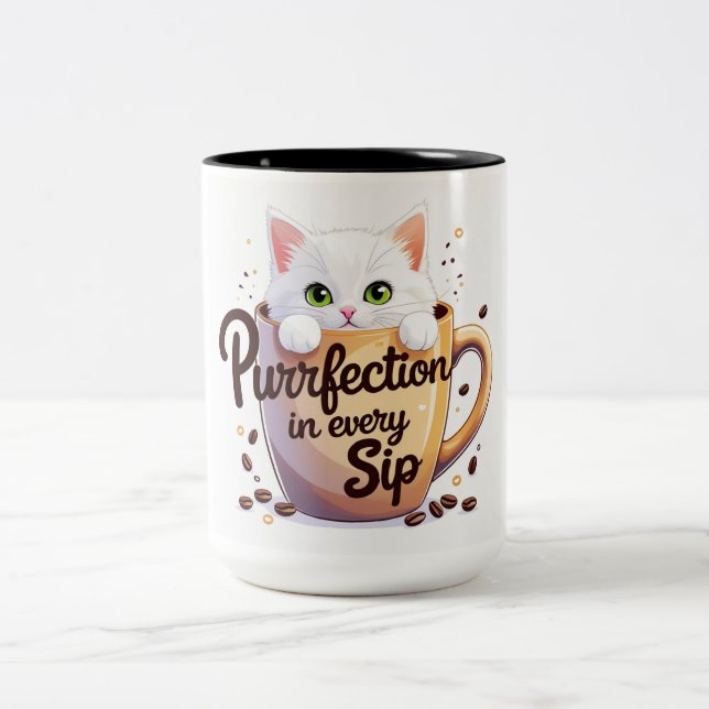 Caneca De Café Em Dois Tons Excreção Em Cada Caneca De Sip (Centro)