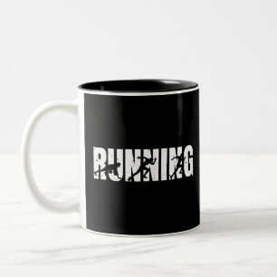 Caneca De Café Em Dois Tons Executando  Runner  Maraton