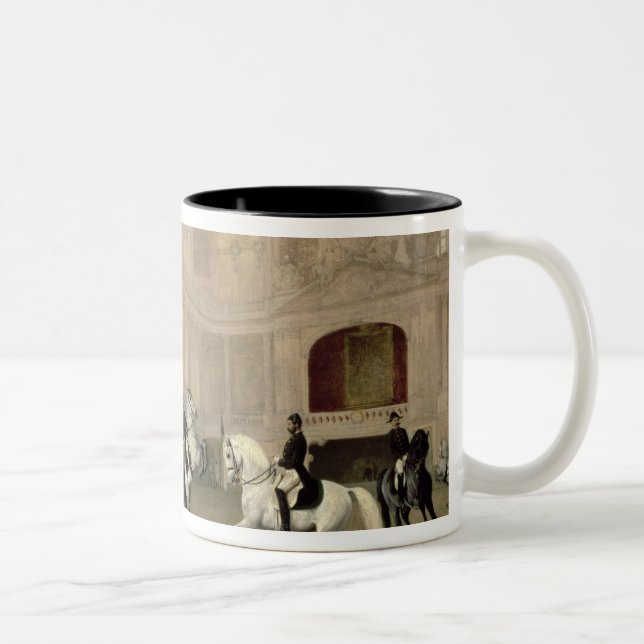 Caneca De Café Em Dois Tons Exercício da manhã no Hofreitschule (Direita)