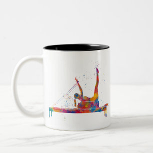 Caneca De Café Em Dois Tons exercício de ginástica