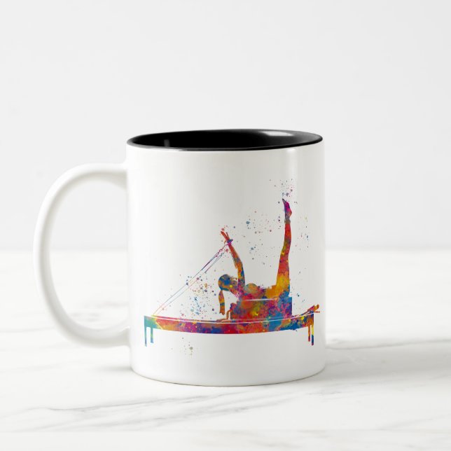 Caneca De Café Em Dois Tons exercício de ginástica (Esquerda)