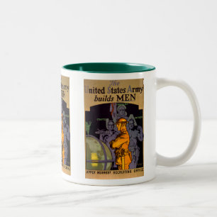Caneca De Café Em Dois Tons Exército constrói homens