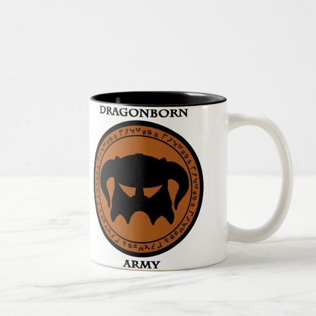 Caneca De Café Em Dois Tons Exército de Dragonborn (Direita)