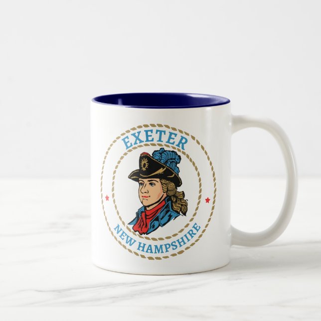 Caneca De Café Em Dois Tons Exeter New Hampshire Colonial (Direita)