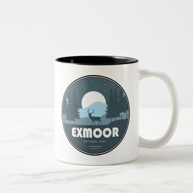 Caneca De Café Em Dois Tons Exmoor National Park Deer (Direita)