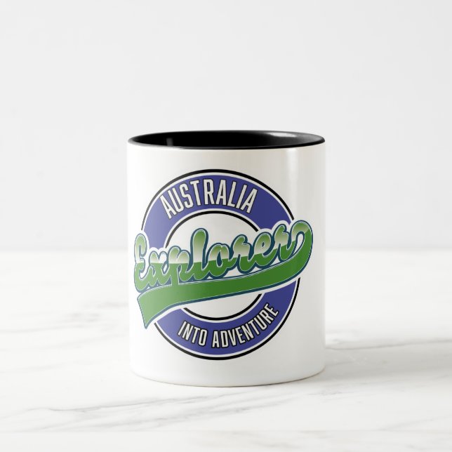Caneca De Café Em Dois Tons explorador da Austrália na aventura (Centro)