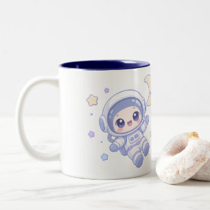 Caneca De Café Em Dois Tons Explorador Espacial Minúsculo