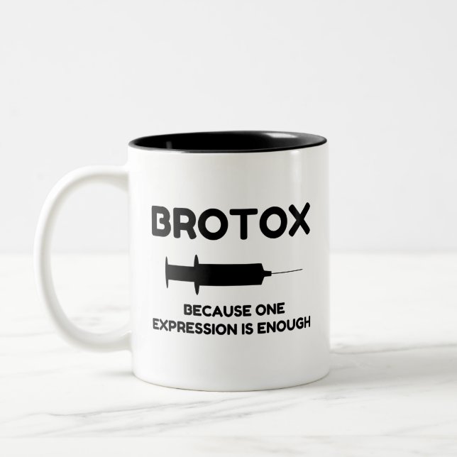 Caneca De Café Em Dois Tons Expressão Botox (Esquerda)
