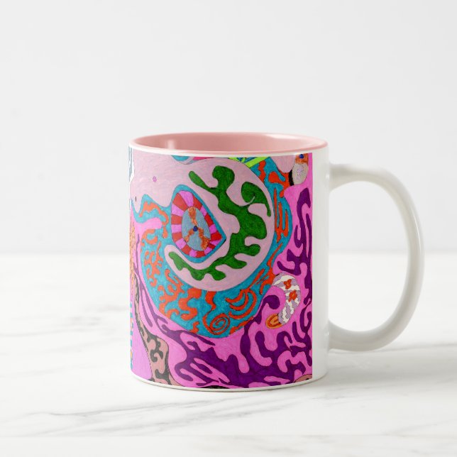 Caneca De Café Em Dois Tons Expressão Fantástica, abstrato (Direita)